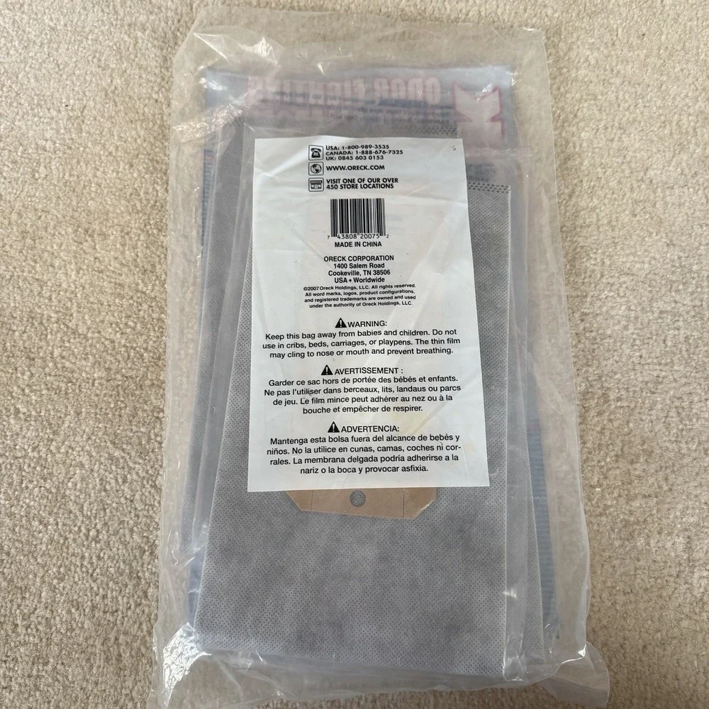 Oreck Odor Fighting Hypo-Allergenic Vacuum Charcoal Filter Bags Type CC - 3 Bags
